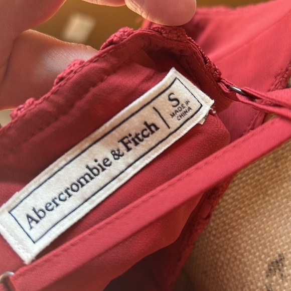 Abercrombie & Fitch Woman Cross Back Red Mini Dress Empire Waist Size Small - Picture 7 of 7